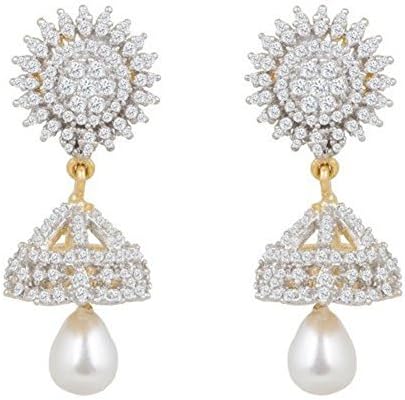 INAYA Women’s Earring Set Silver Dangle Style Ethnic Jhumki Bridal Jewellery