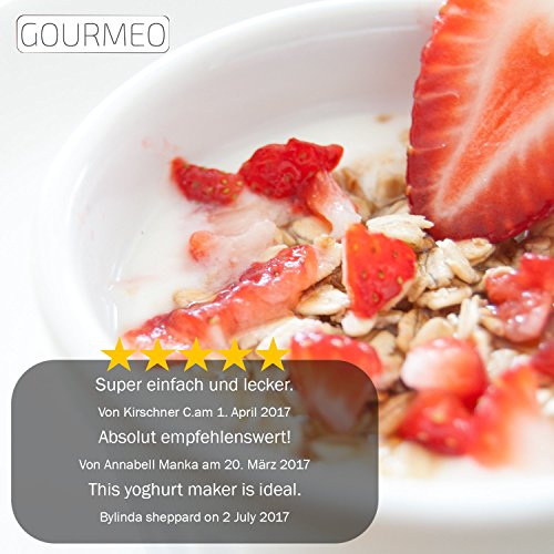 GOURMEO Premium Joghurtbereiter für Natur-Joghurt, Soja-Joghurt oder Quark | 1 Liter Fassungsvermögen, ohne Strom, einfache Reinigung | 2 Jahre Zufriedenheitsgarantie | Joghurt-Maker, Yoghurt-Bereiter, Joghurt-Gefäß, Yoghurt-Maker - 5
