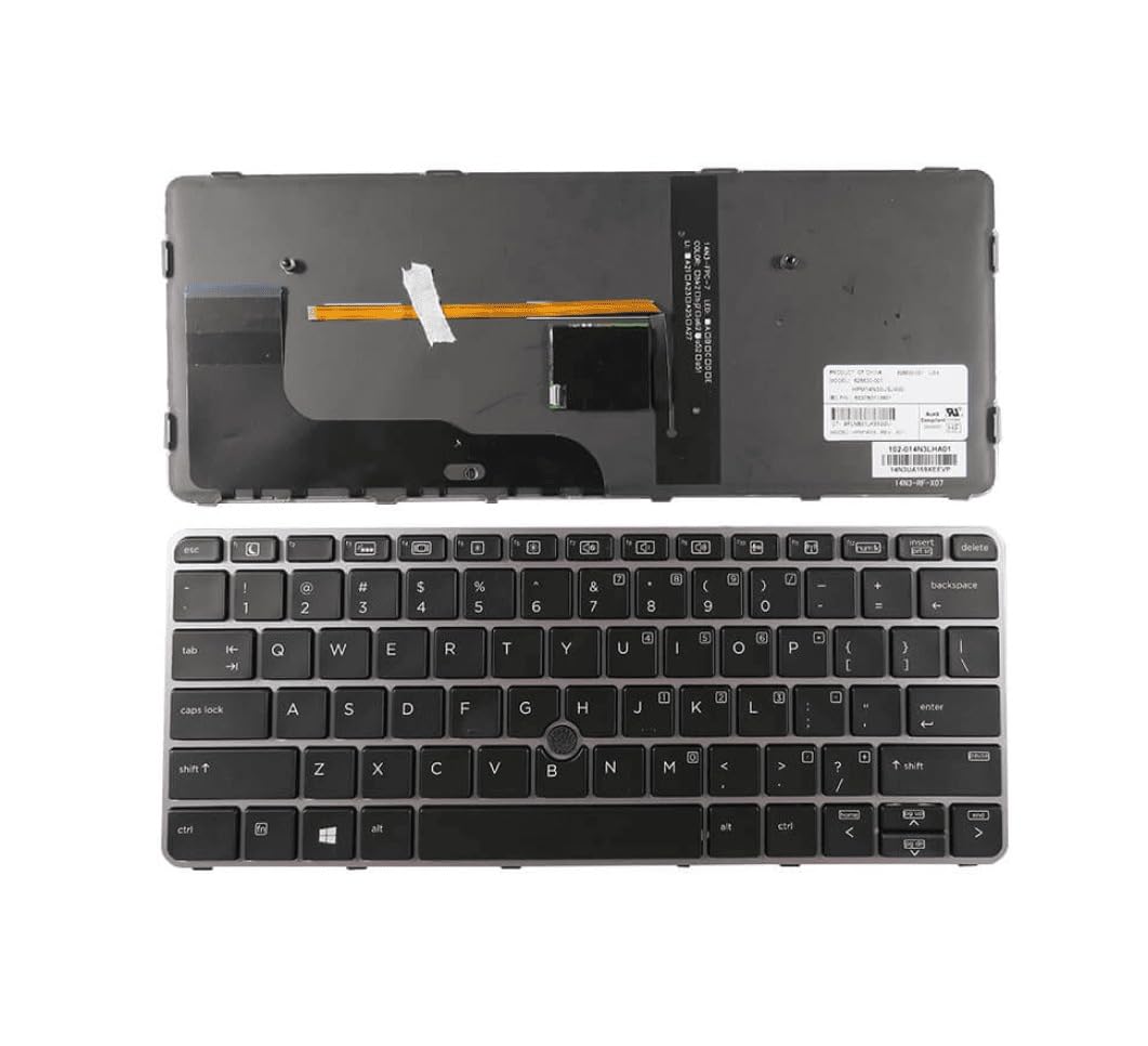 WISTAR Laptop Keyboard for HP EliteBook 820 G3, 826630-B31, 725 G3, 828 G3 Laptops with Trackball and Backlight