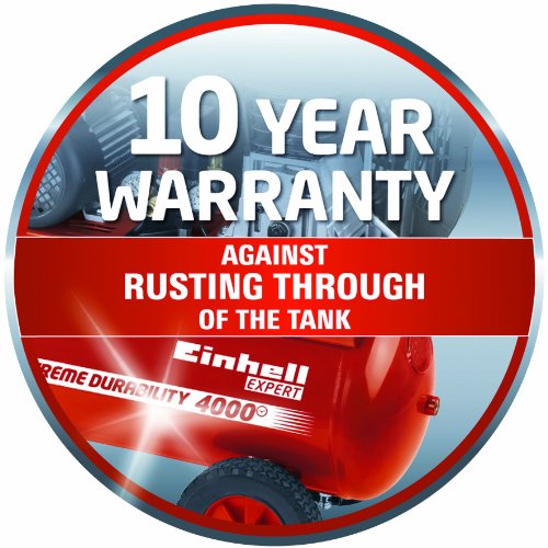 Einhell Kompressor TE-AC 480/100/10 D (3,0 kW, 100 L, Ansaugleistung 480 l / min, 10 bar, ölgeschmiert, Riemenantrieb, große Räder und Haltebügel) - 10
