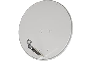 Sky Vision IDEAL 78 Alu-Satellitenspiegel hell RAL 7035 (40mm Feedaufnahme, 32-60mm Mastaufnahme, 75x69 cm Reflektorgröße, Alu, Elevations-Skala, einfache und schnelle Montage)