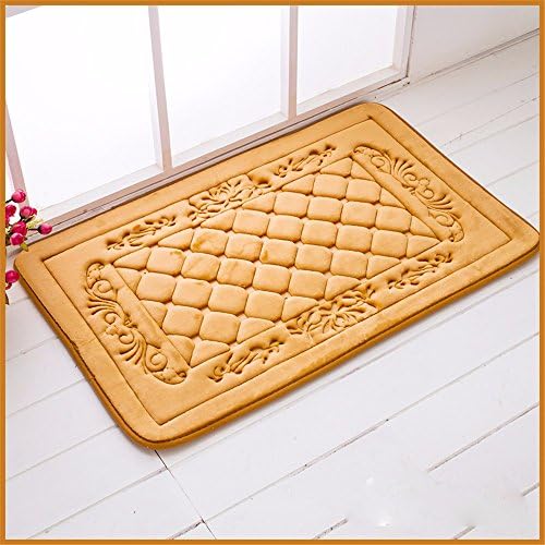 Kitchen Bathroom Door Carpet Blanket Door Pad Tightening Pad Bathroom Waterproof Carpet, 60 * 90Cm Yellow B