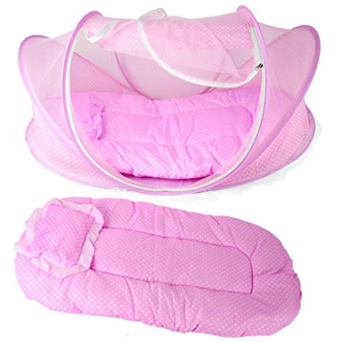 Baby Infant Bed Canopy Mosquito Net Cotton-padded Mattress Pillow Tent Foldable