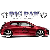 Auto Aufkleber/Sticker ***Pfoten - BIG PAW 2er SET*** - (Größen und Farbauswahl)