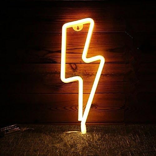 Lightning Neon Signs LED Decor Night Light Wall Decor for Christmas Decoration Birthday Party Home LED Decorative Lights Wedding Event Banquet Party Decor, Battery and USB Power(Warm White)