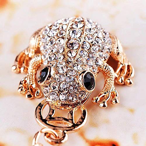 Preisvergleich Produktbild UDBOK Schlüsselbund Klassische Kröte Frösche Glück Schlüsselring Mode Kristall Auto Schlüsselbund Charme Tasche Anhänger Schlüsselanhänger Strass Schlüsselanhänger, weiß