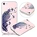 Produktbild Für iPhone 7 Hülle,iPhone 8 Hülle,iPhone 8/iPhone 7 Hülle Silikon,Surakey iPhone 7/iPhone 8 Crystal Case Hülle Klare Ultradünne Silikon Gel Schutzhülle Durchsichtig,Retro Blau Feder Vögel Malerei Muster Transparent TPU Silikon Schutz Handy Hülle Case Tasche Etui Bumper für iPhone 8/ iPhone 7, Blau Feder Vögel