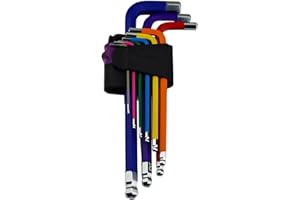 UMLIPOT Set di chiavi esagonali, 9 pezzi, set di chiavi esagonali a forma di sfera colorate, set lungo, chiave esagonale interna