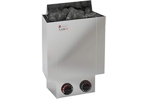 SAWO NORDEX MINI 3,0 kW Elektrische Saunaofen; mit integrierte Steuerung (NB-Modell); Multispannung: entweder Einphasig oder 2-Phasig; Edelstahl