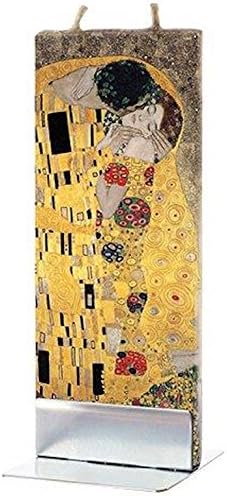 Flatyz Art Series Twin Wick Unscented Thin Flat Candle - Gustav Klimt ,