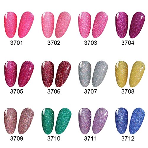 UV nagellack set FairyGlo Blitz Series Nail Gel Polish Nagelgel Pure Farbe (6xStück) - 4