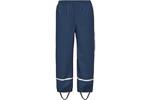 BSBUY Pantalon de Pluie Enfants, Pantalon de Pluie Imperméable et Coupe-Vent Unisexe - Léger Non Doublé - Respirant pour Garçons et Filles(Bleu Marine,98~162)