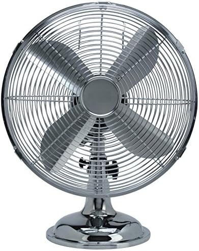 Set of 2 Chrome 12" Desk Fans - Next Day Delivery*