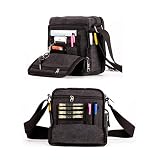 MeCool Hombre Bolso Bandolera de Tela de Lona Marca de Baratos para Casual Viaje Deporte Outdoor Bandolera Sport Colegio, Negro