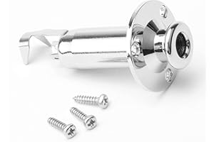 Unxuey 6,35 mm Metall Stereo E-Gitarre Barrel Endpin Jack, Gitarrenausgang Klinkenbuchse 3 Gesamtzinken