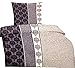 Produktbild 6 tlg. Microfaser Bettwäsche 135 x 200 cm Garnitur Sparset Ranke Elegant mit Reißverschluss Spannbettlaken