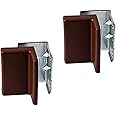 Gedotec Cupboard Hanger Adjustable Cupboard Holder for screwing | Cover Cap Brown | Galvanized Steel | Cupboard Hanger Load Capacity 150 kg | Set of 2 - Fasteners for Wall cupboards & Wall mounting