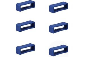 SAVITA 6 Pièces Boucle de Bracelet de Montre, Anneau de Fixation de Bracelet de Montre en Silicone pour Bande de Montre Intelligente Remplacement (18mm, Bleu Foncé)