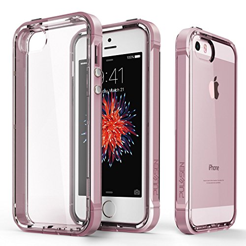 iPhone SE Coque, PULESEN® [Bumperen cristal] Couverture du Protecteur Coque de l’iPhone SE, [Protecteur d'écran GRATUIT] [Protection en cas de chute] Bumper de PC Coque pour Apple iPhone SE/5S/5