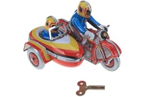 MagiDeal Moto avec Side-Car à Ressort Mécanisme Jouet De Collection Cadeaux Spécial