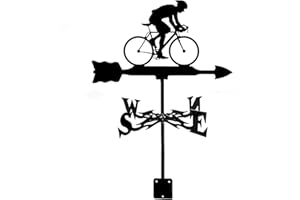ANCNA-U Garden Weather Vane Decorative Vane Horse Bicycle Cyclist Silhouette Creative Sculptures Weathercock Direction Indicator Weathervane Measuring Tools Stainless Steel with Anti-Rust