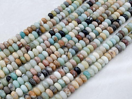 Green Forest Gems, DIY, Golden Amazonite Jasper, Natural, 6x4mm, Plain Rondelle Semi-precious Gemstone Bead, About 38cm a Strand.