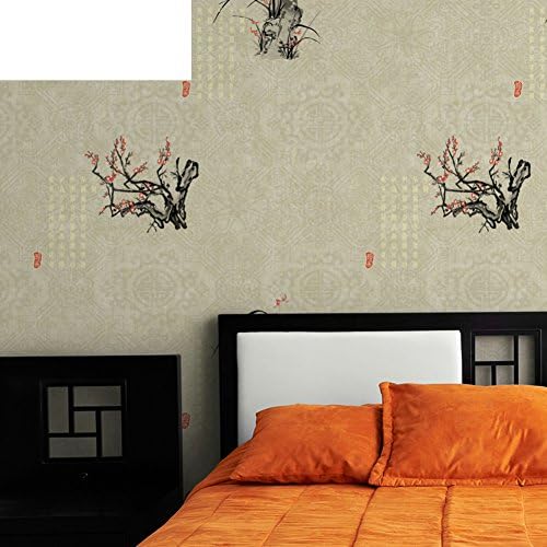 Classical plum wallpaper Chinoiserie wallpaper non-woven wallpaper Background study the living room wall-papers-C
