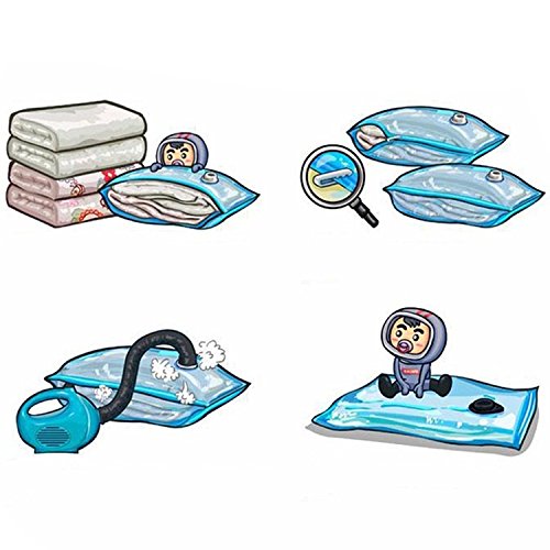 logei® 10 tlg Set Vakuumbeutel Aufbewahrungsbeutel Kleiderbeutel Vakuum-Platzsparer für Betten und Kleidung, 60×80 / 70×120 cm - 2