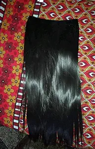 Alizz straight black silky hair extensions for women girls ladies natural real hair brown clips long hair daily use Cosplay costume hair wig for party hair net comb synthetic wavy bangs great product