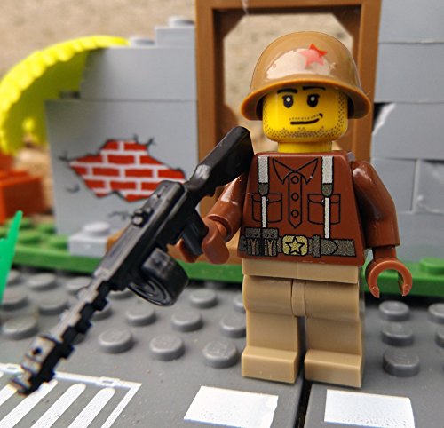 Modbrix 27894 -☭ Custom Minifigur Sowjetischer Soldat aus original Lego® Teilen & PPSH-41 MG ☭ - 2