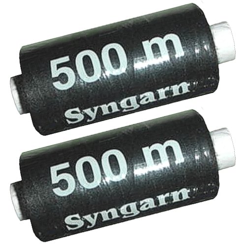 2 Stück Spulen a. 500 m Nähgarn / Syngarn Garn Garne Polyester für die Nähmaschine schwarz ,ka0476