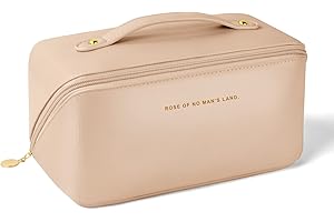 Aucuu Wysokiej jakości kosmetyczka poliuretanowa, podróżna, warstwowa, o dużej pojemności, na zamek błyskawiczny, przenośna, wielofunkcyjna, wodoodporna,prezent dla kobiet, #3 różowy