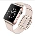 Produktbild Apple Watch Armband,Nicwea Modern Gürtelschnalle Uhrenarmband mit Magnetic Design Echtes Leder Ersatzband für Apple Watch Serie 1 Serie 2 Serie 3 (Rosa 42mm)