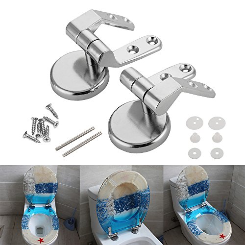2 Stück Edelstahl Klodeckel Scharniere Ersatzteil für WC-Sitze - 6