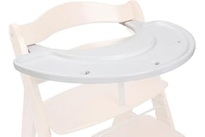 hauck Play Tray Bandeja de Juego Trona de Madera Alpha Plus y Beta Plus - Bandeja Actividades de Material Reciclado GRS - para Juguetes Madera Bebe - Juegos Motricidad - Fijación Sencilla - Blanco