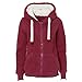 Produktbild Plüschmantel Sannysis Damen Warme Hoodie Herbst Winter Elegant Pullover Outdoorjacke Steppjacke Soft Teddy Kapuzen Jacke Mantel mit Tasche Strickjacke