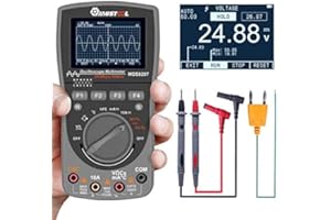 RFELETTRONICA Multímetro MUSTOOL MDS8207 con almacenamiento inteligente 2 en 1 digital 40 MHz 200 Msps/S, osciloscopio automático, OSC 6000 recuentos, RMS DMM CA/CC, comprobador de tensión