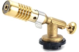 WASSERQUELLE Portable Welding Torch Flame Gun Blow Torch Burner Flame Gun Adjustable Flame Gas Torch Fire Maker Lighter for Cooking Outdoor BBQ Baking (2)