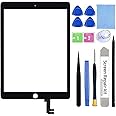 for iPad Air 2 Screen Replacement,Air 2 2nd Gen 9.7 A1566 A1567 Touch Screen Digitizer Front Glass Repair Assembly(Only for Professional Person,Not LCD) PreInstalled Adhesive with Tools kit,Black