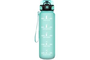 Honeyholly Gourde 500ML, Étanche & Réutilisable, Gourde Sport, Motivation avec Filtre, Bouteille, Bouteille d'eau, Gourdes pour Gym, Enfant, Adulte, École, Bureau, Yoga, Camping