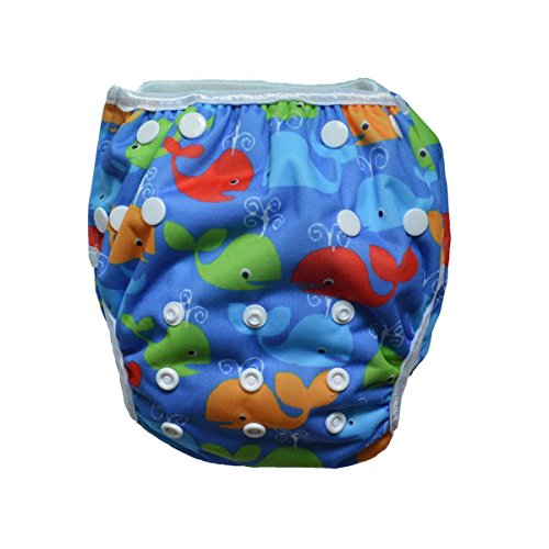 One Size Reusable Adjustable Swim Diapers (Whale)
