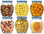 Star Work Air Tight Matka Glass Jars | Kitchen Accessories Transparent Containers for Storage of Spices Masala