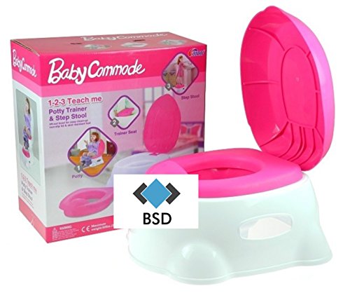 Preisvergleich Produktbild Töpfchen - Lerntöpfchen 3in1 Potty Trainer and Step Stool - Meine erste Toilette - Kindertoilette -Toilettentrainer - Toilette, Toilettensitz, WC-Sitz - ROSA