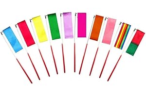 YONGBEST Gymnastic Ribbon,10 Stück Rhythmic Gymnastics Ribbon 2 Meter Tanzen Streamer Regenbogen Band für Kinder Tanzen Streamer Rhythmisch,10 Farben