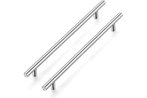 Ravinte 15 Pack Kitchen Cupboard Handles Brushed Nickel Wardrobe Handles 224mm Hole Center T Bar Cupboard Handles Bathroom Handle Furniture Drawer Pulls, UKT224LS15