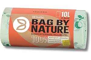 BIOVATIVE PRODUCTS Bolsas compostables para residuos orgánicos 10L con y sin asa - 100 bolsas - Fabricadas en Alemania, 100% compostables y biodegradables - también en 6L, 20L, 30L