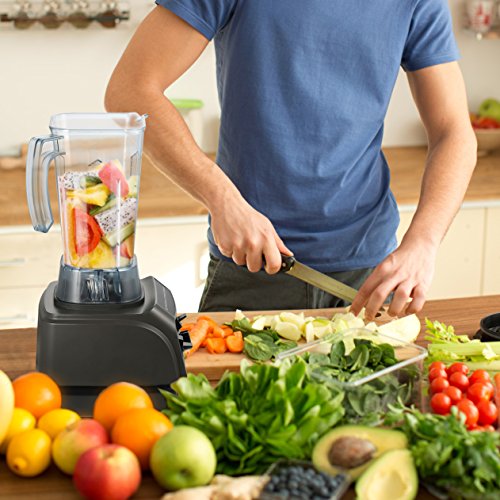 Standmixer, MengK Mixer mit 6 Klingen 2 Liter, Glas Edelstahl, Stufenloser Geschwindigkeitsregelung, Smoothie und Ice-Crush Programm, Pulse Taste, schwarz - 4