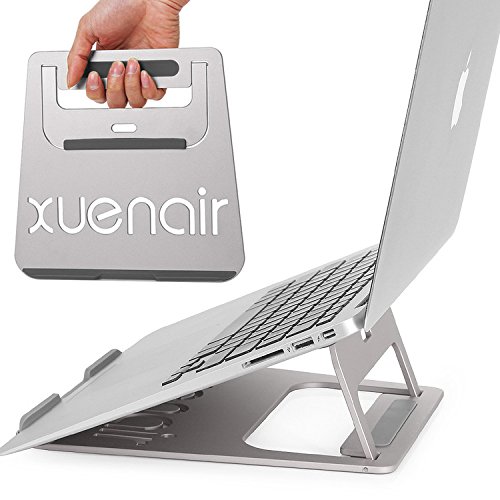 First2savvv JS-DNPB-16D01 silbern Luxus Ergonomic Aluminium Portabler kühlend Ständer Laptopständer Notebookständer für 12″-17″ Laptops, Notebook PC, MacBook Pro & Air mit schwarz USB-Lampe - 3