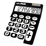 a milano puoi Diseño y funcionalidad Milan 150610KBL - Calculadora de sobremesa, 10 dígitos, color negro y blanco