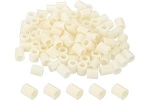 PATIKIL 5.2mm ID x 9mm OD x 10mm L Round Spacers Washers, 100 Pack ABS Plastic Standoff Gaskets for M5 Hardware Screws Bolts for 3D Printer Electrical Outlet, Beige